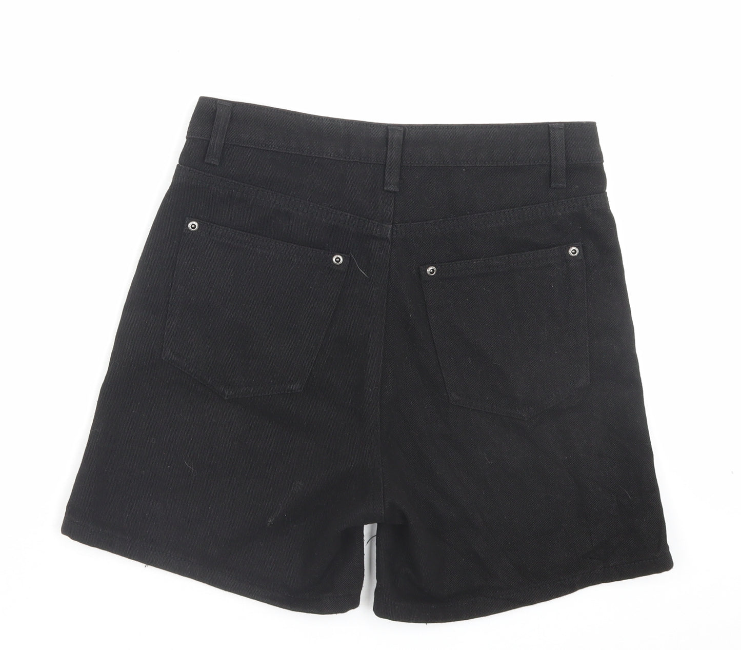 Boohoo Womens Black Cotton Bermuda Shorts Size 8 L4 in Regular Button