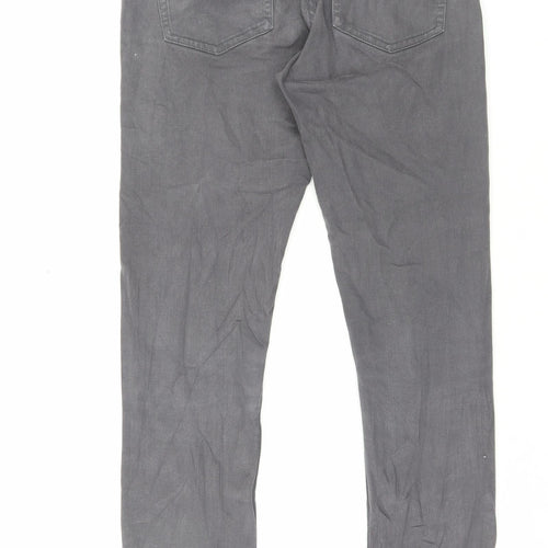 H&M Womens Grey Cotton Skinny Jeans Size 30 in L30 in Regular Button