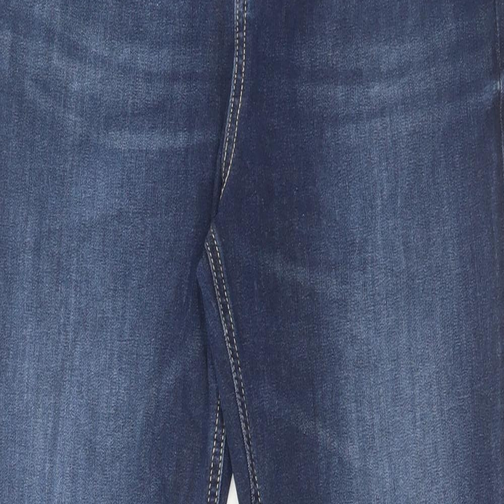 Marks and Spencer Womens Blue Cotton Skinny Jeans Size 14 L30 in Regular Button