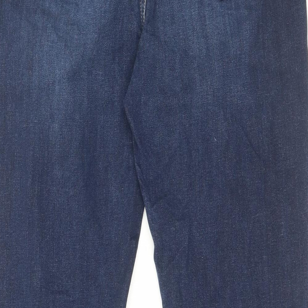 Marks and Spencer Womens Blue Cotton Skinny Jeans Size 14 L30 in Regular Button