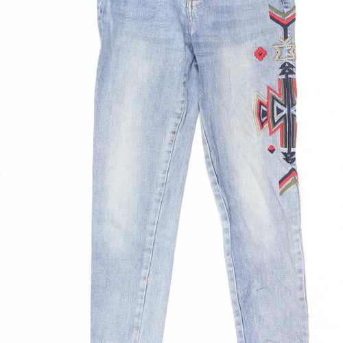 LFT Denim Womens Blue Cotton Skinny Jeans Size 26 in L25 in Regular Button