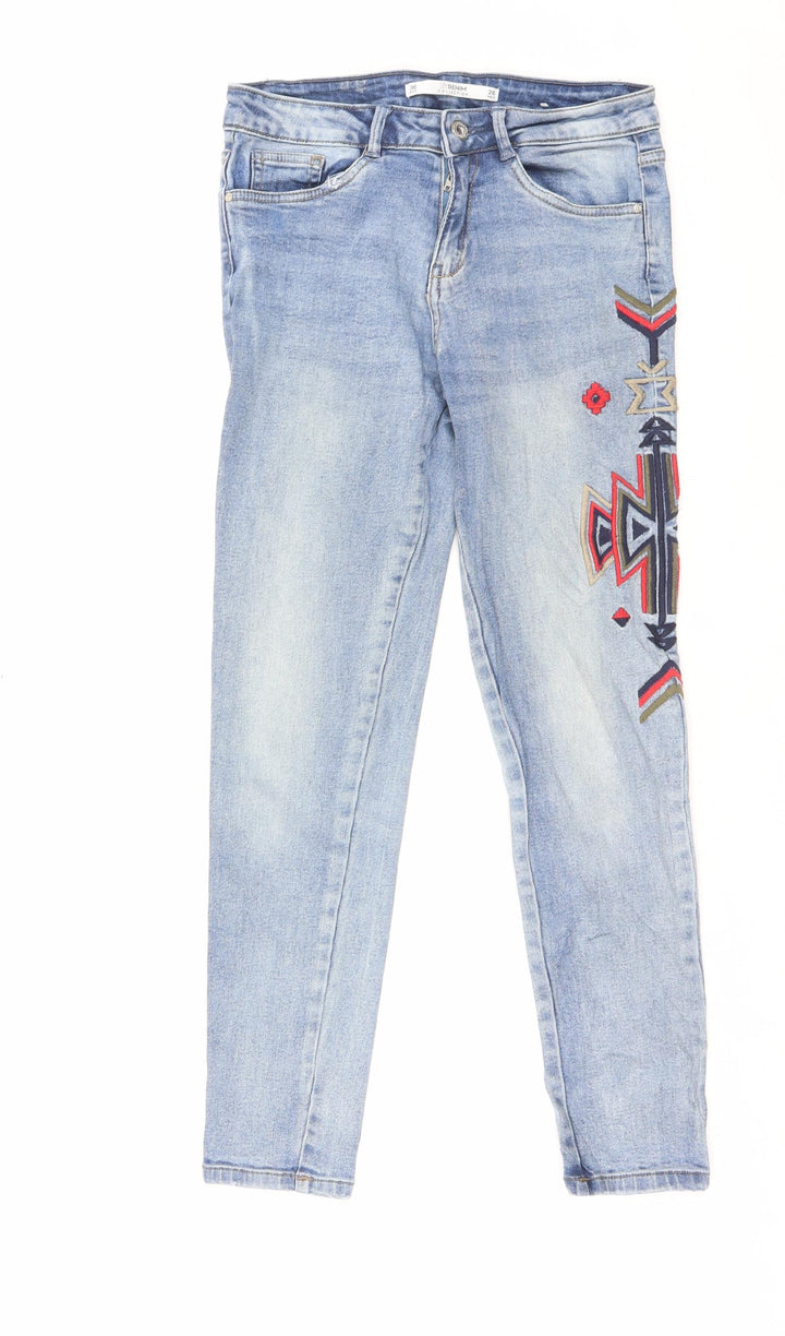 LFT Denim Womens Blue Cotton Skinny Jeans Size 26 in L25 in Regular Button