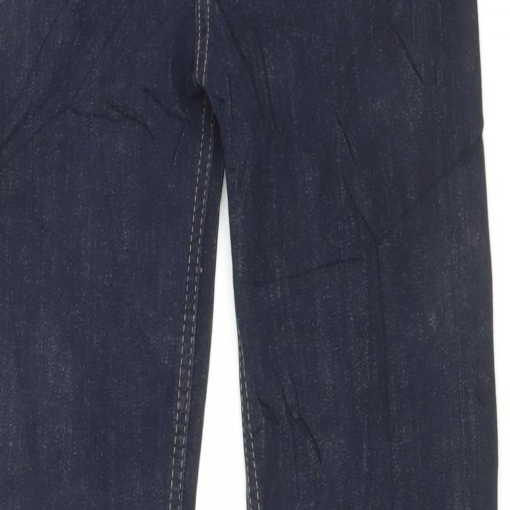 Marks and Spencer Womens Blue Cotton Bootcut Jeans Size 8 L33 in Regular Button