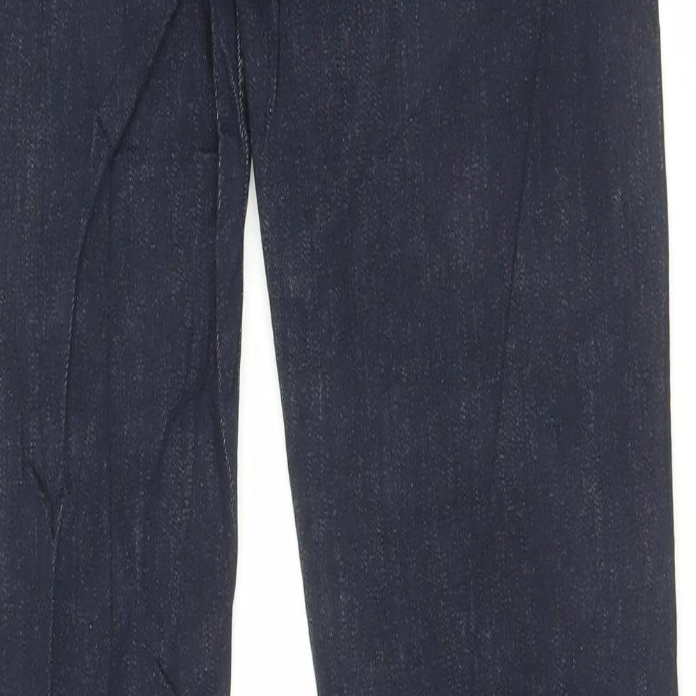 Marks and Spencer Womens Blue Cotton Bootcut Jeans Size 8 L33 in Regular Button