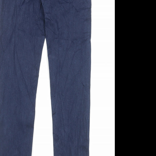 Marks and Spencer Womens Blue Cotton Straight Jeans Size 6 L29 in Slim Button
