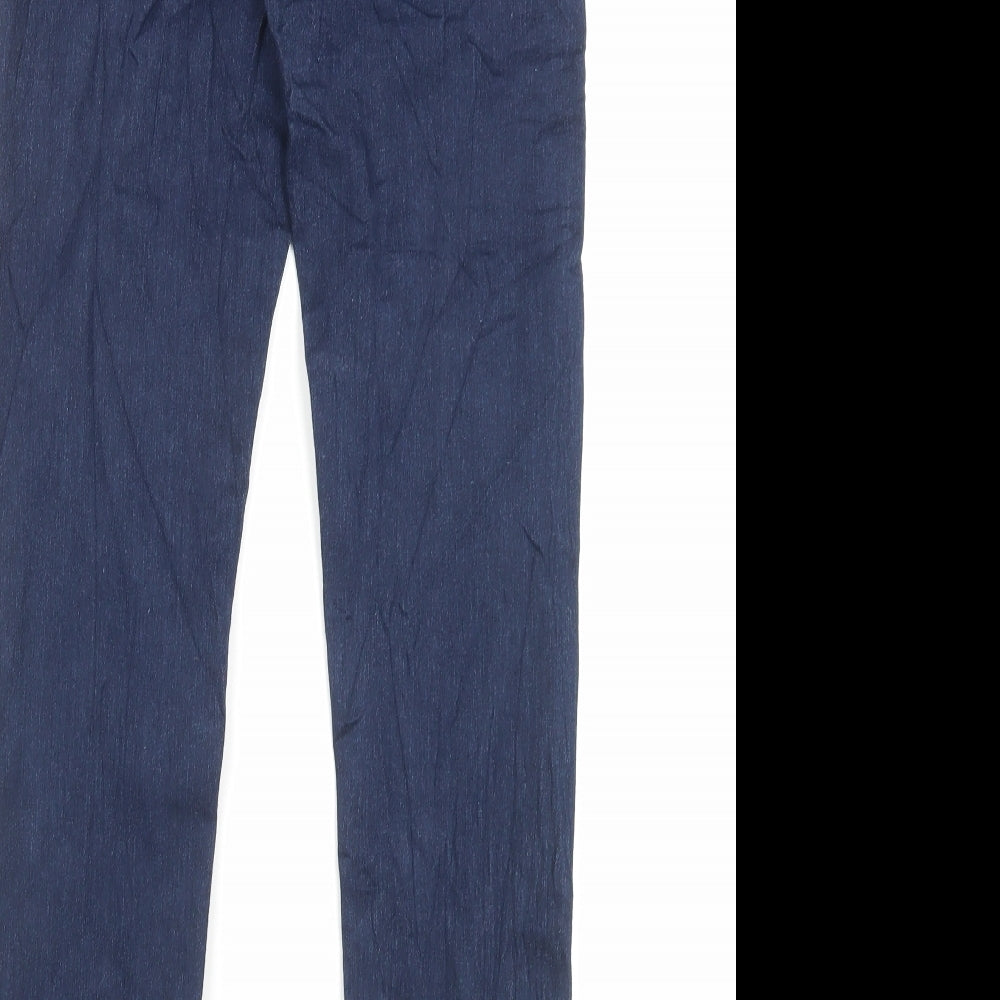 Marks and Spencer Womens Blue Cotton Straight Jeans Size 6 L29 in Slim Button