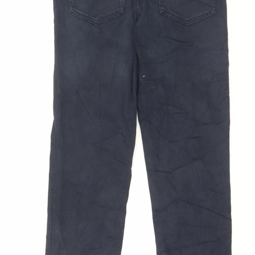 Marks and Spencer Womens Blue Cotton Straight Jeans Size 12 L29 in Regular Button