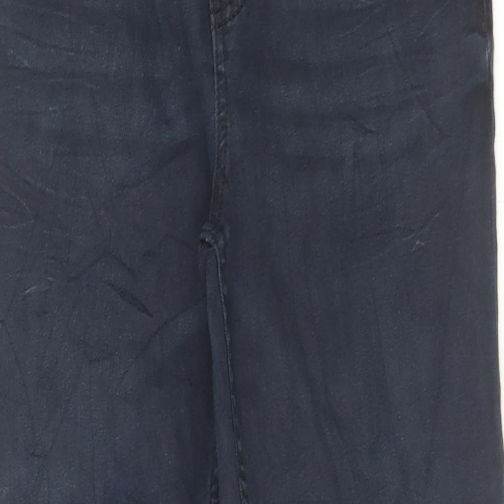 Marks and Spencer Womens Blue Cotton Straight Jeans Size 12 L29 in Regular Button