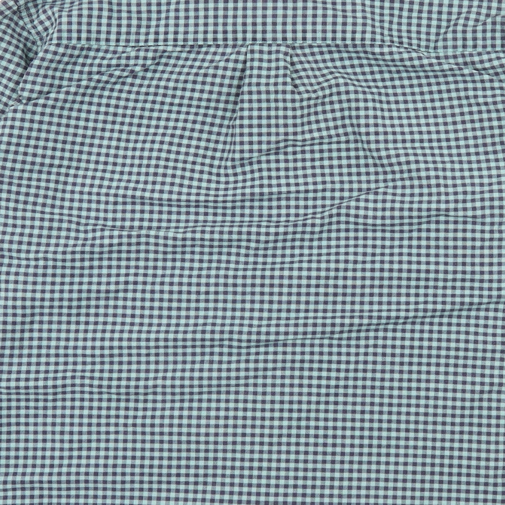 Gap Mens Green Plaid Cotton Button-Up Size XL Collared Button - Pocket Detail