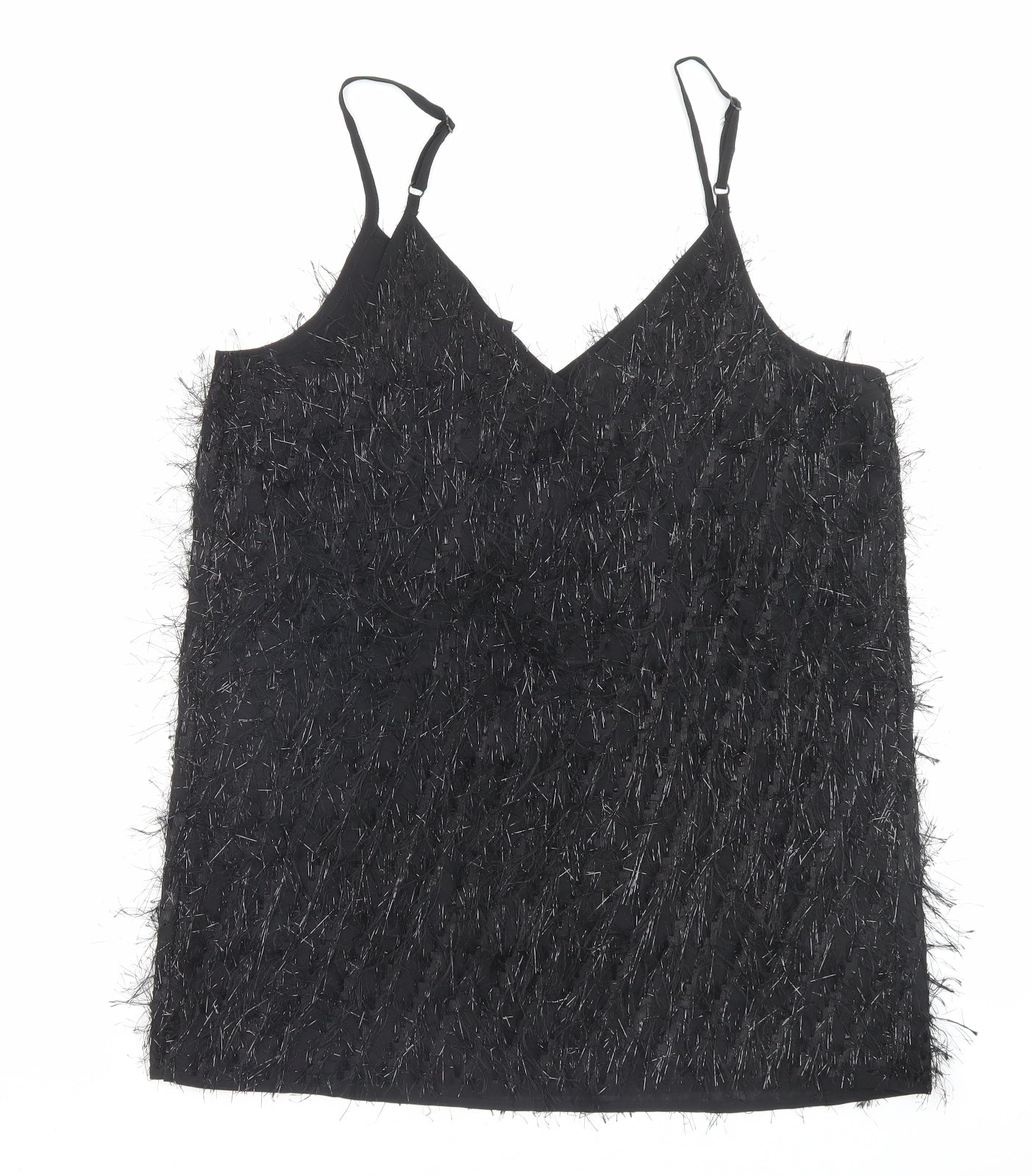 NEXT Womens Black Polyester Camisole Tank Size 12 V-Neck
