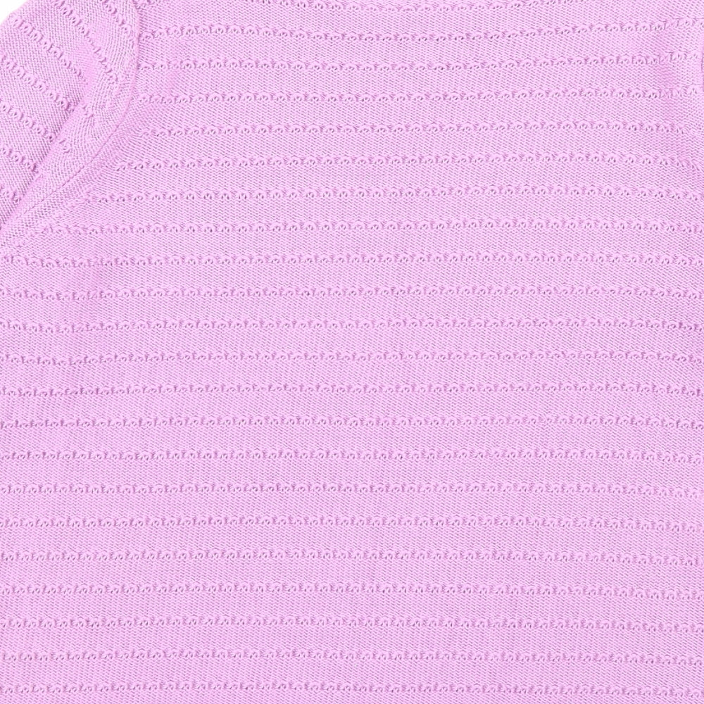 Marks and Spencer Womens Purple Boat Neck Acrylic Pullover Jumper Size 16