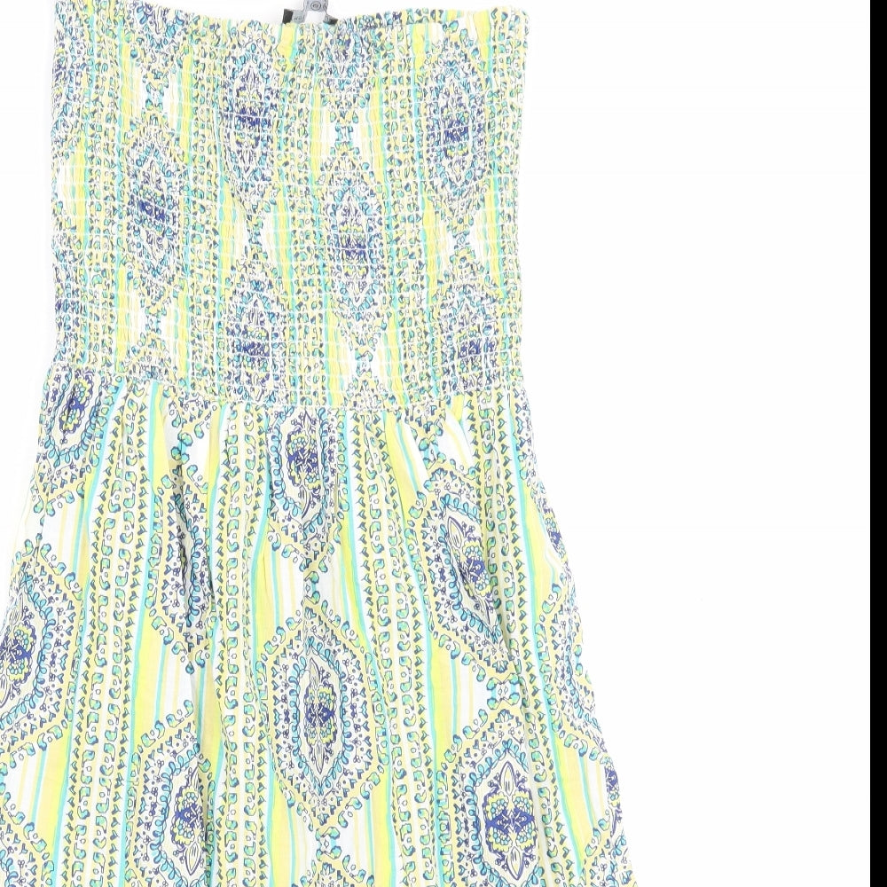 Atmosphere Womens Multicoloured Geometric Polyester A-Line Size 12 Off the Shoulder Pullover - Bandeau
