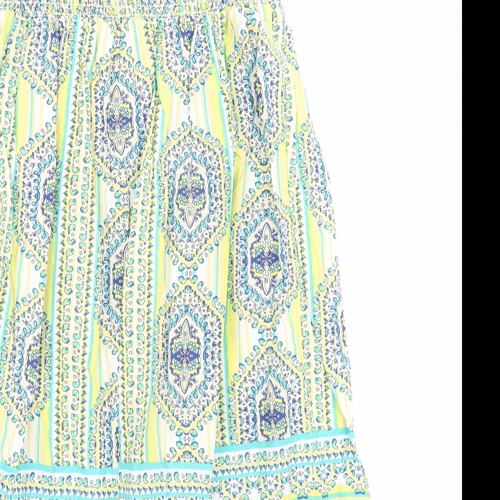 Atmosphere Womens Multicoloured Geometric Polyester A-Line Size 12 Off the Shoulder Pullover - Bandeau