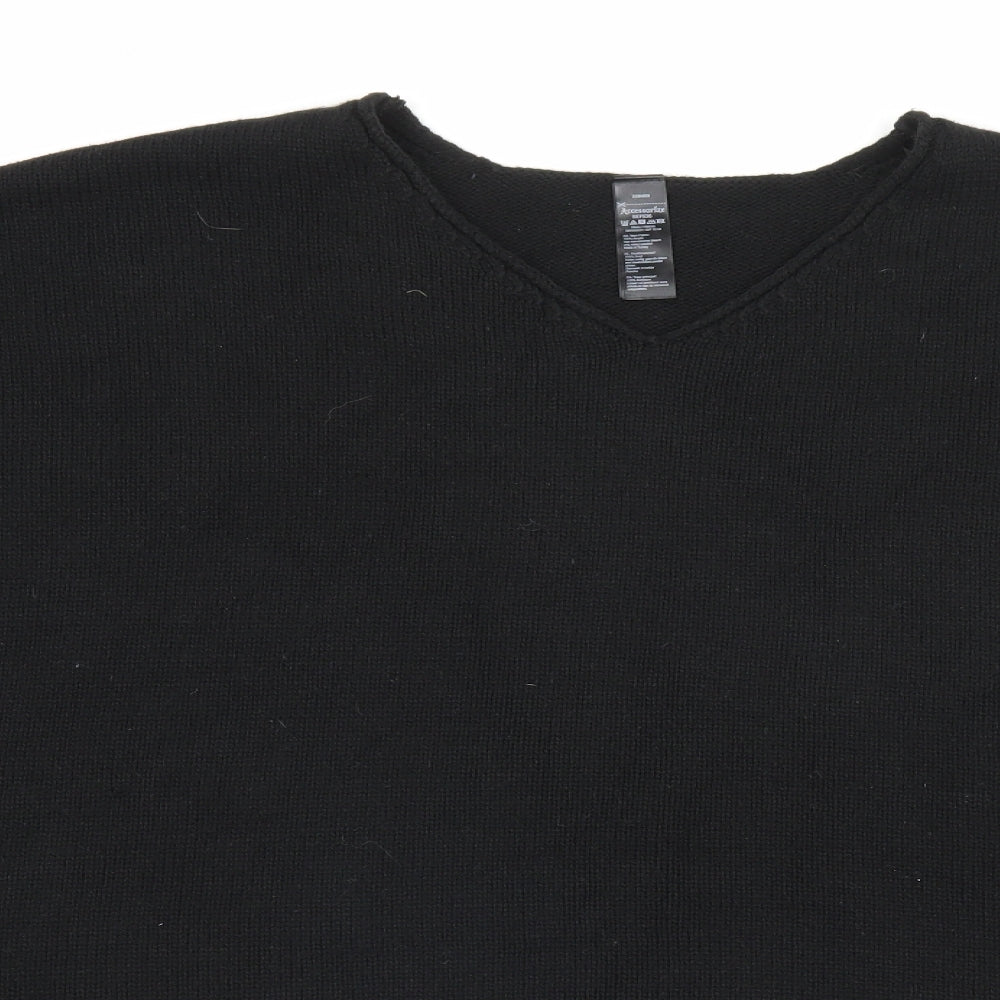 Accessorize Womens Black V-Neck Acrylic Cape Jumper One Size