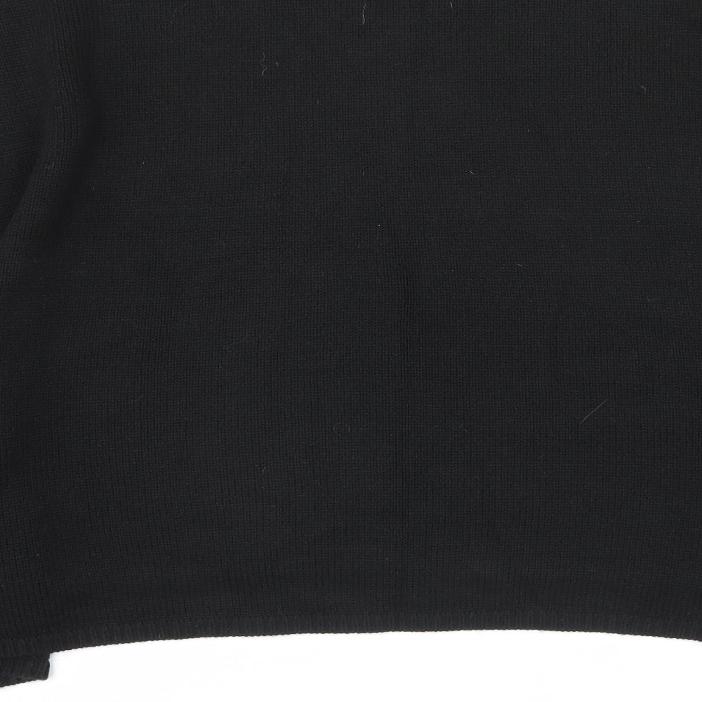 Accessorize Womens Black V-Neck Acrylic Cape Jumper One Size