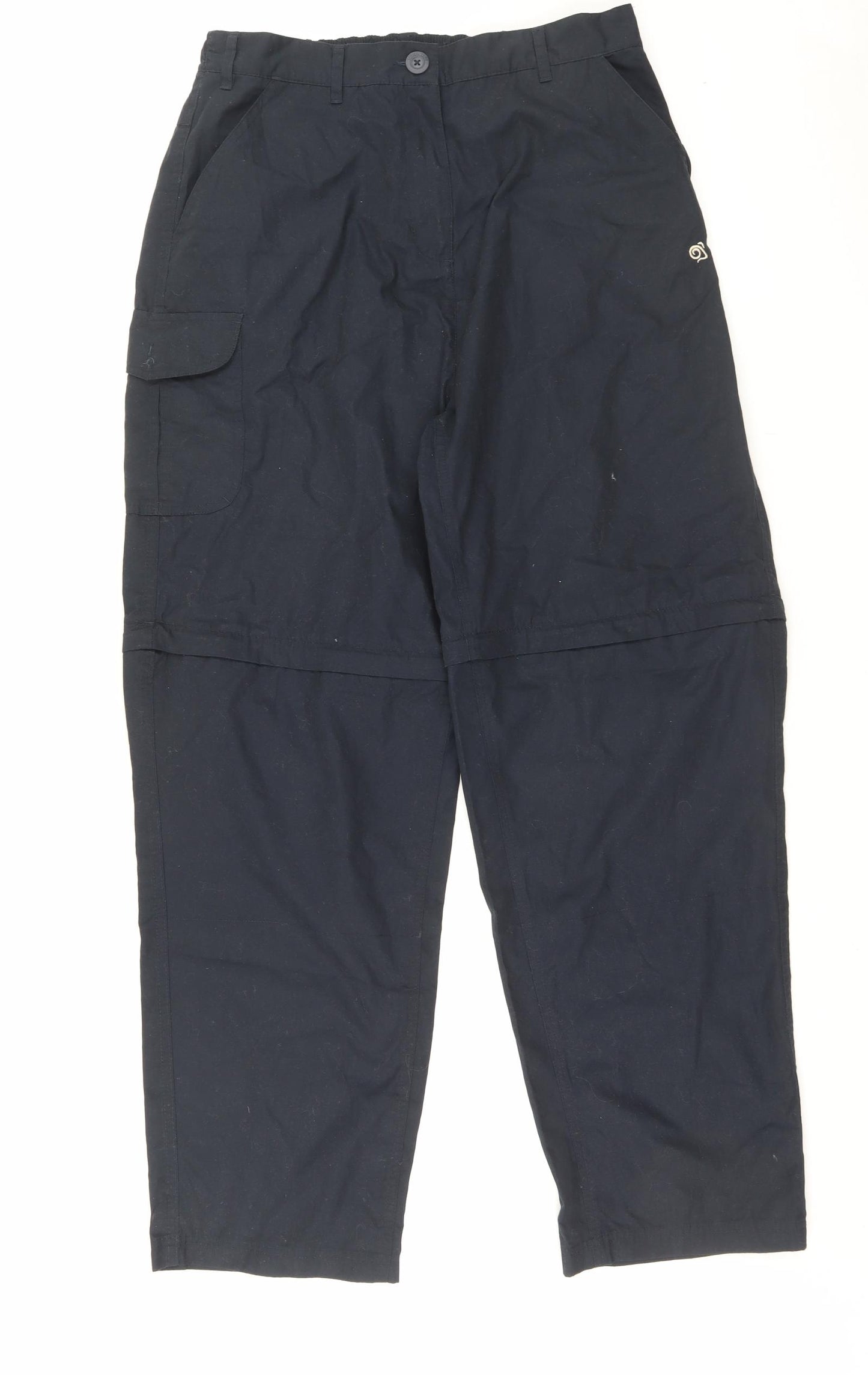 Craghoppers Womens Blue Polyester Cargo Trousers Size 16 L31 in Regular Button