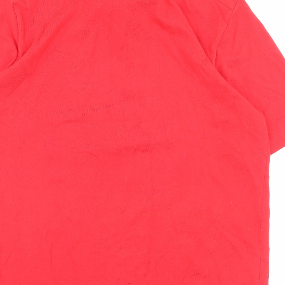 Rugby Heritage Mens Red Cotton Polo Size XL Collared Button - Wales