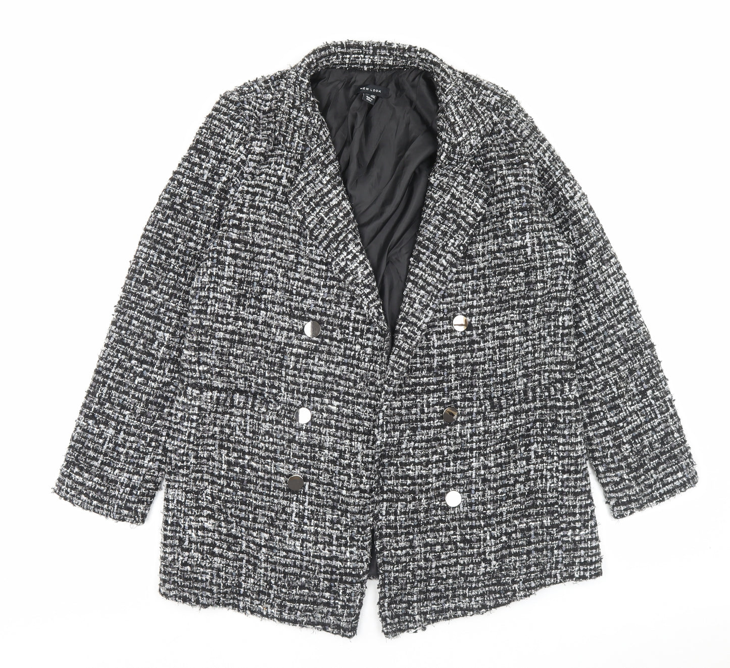 NEXT Womens Black Herringbone Jacket Size 16