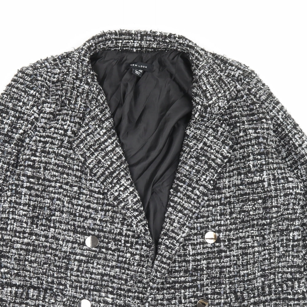NEXT Womens Black Herringbone Jacket Size 16