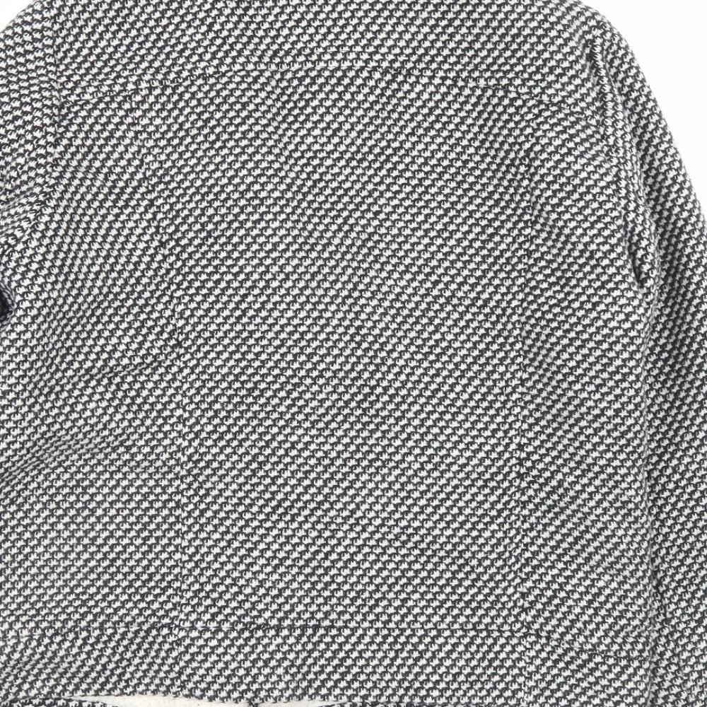 FOREVER 21 Womens Black Geometric Jacket Size L Zip
