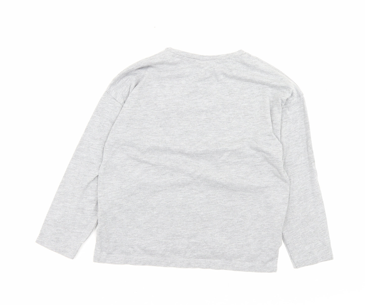 Zara Girls Grey Polyester Basic Casual Size 8 Years Crew Neck Pullover - Just Girls