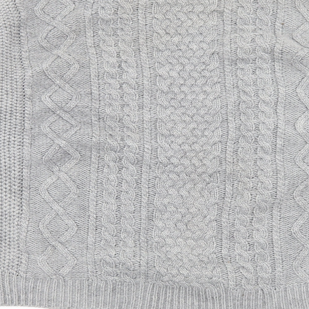 Marks and Spencer Womens Grey Crew Neck Acrylic Pullover Jumper Size 16