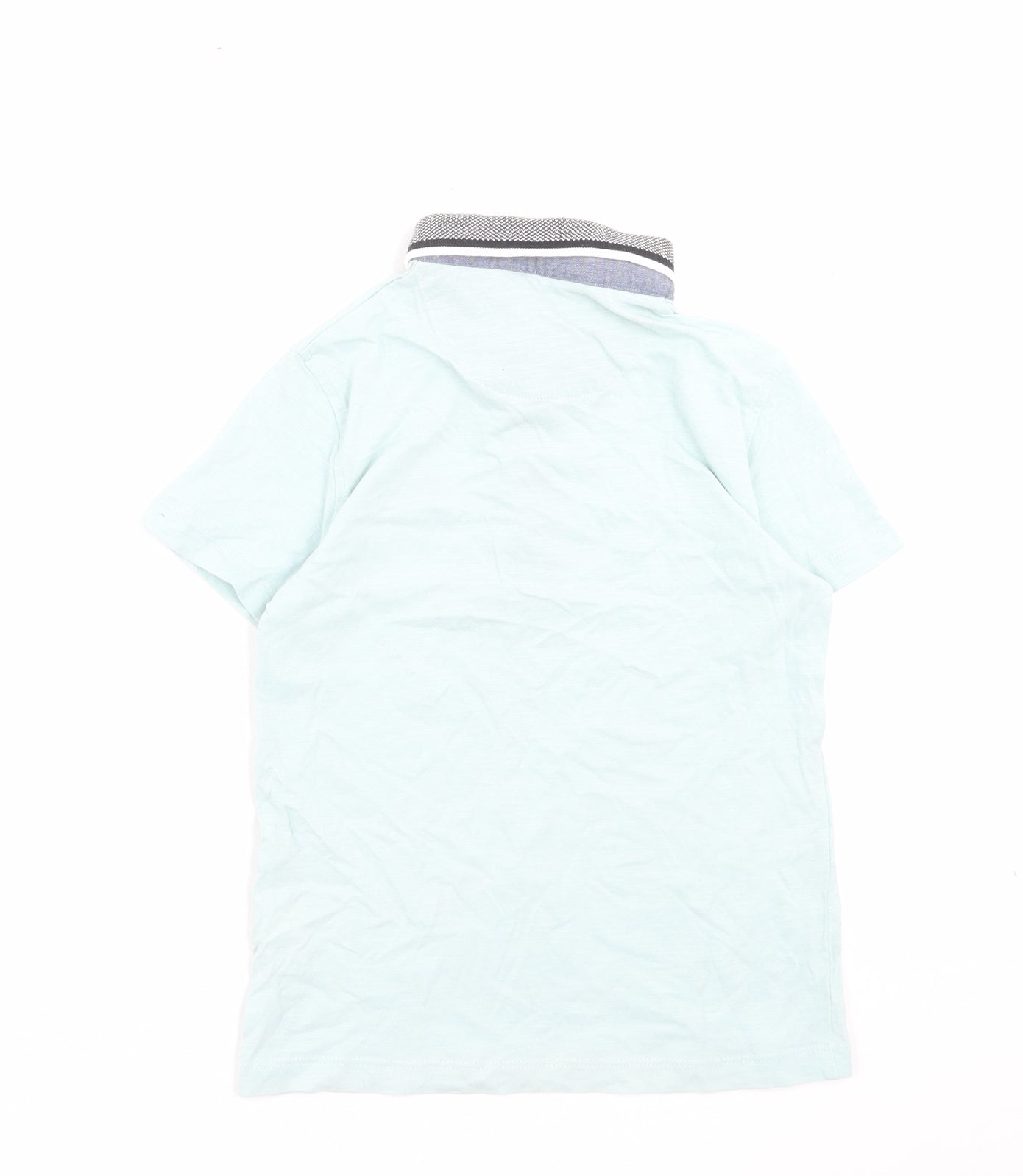Primark Boys Green Cotton Basic Polo Size 6-7 Years Collared Button - Pocket Detail