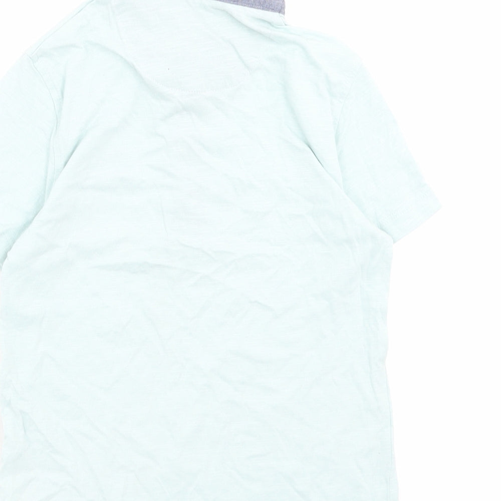 Primark Boys Green Cotton Basic Polo Size 6-7 Years Collared Button - Pocket Detail