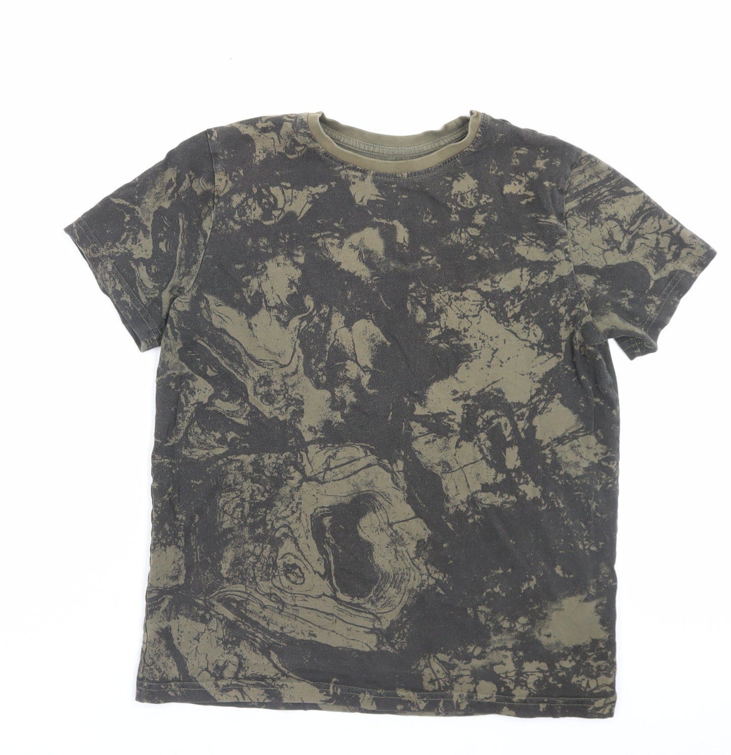 Primark Boys Green Cotton Basic T-Shirt Size 10-11 Years Crew Neck Pullover