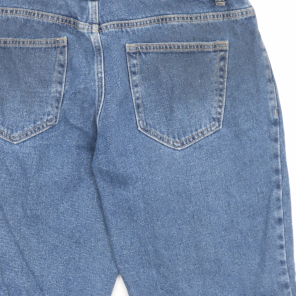 George Mens Blue Cotton Bermuda Shorts Size 34 in L11 in Regular Button