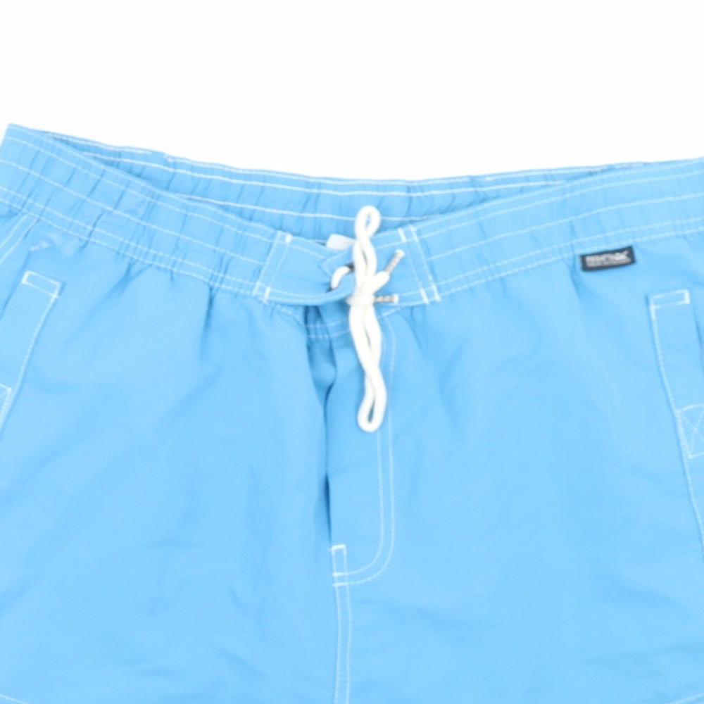Regatta Mens Blue Polyester Sweat Shorts Size L L8 in Regular Drawstring - Swim Short