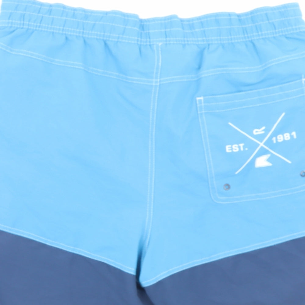 Regatta Mens Blue Polyester Sweat Shorts Size L L8 in Regular Drawstring - Swim Short