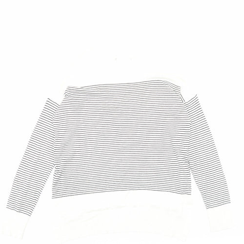 Primark Womens Ivory Crew Neck Striped Polyamide Pullover Jumper Size 12