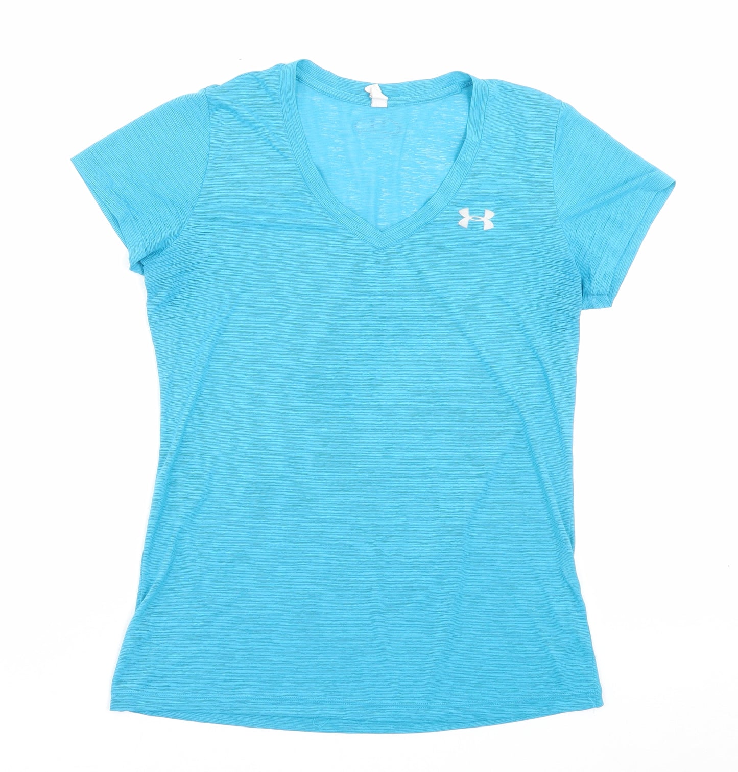 Under armour Womens Blue Polyester Basic T-Shirt Size XS V-Neck Pullover