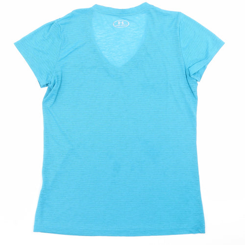 Under armour Womens Blue Polyester Basic T-Shirt Size XS V-Neck Pullover