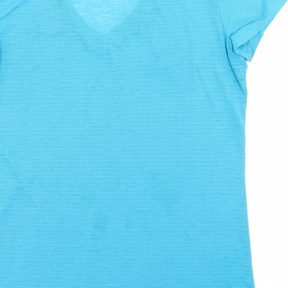 Under armour Womens Blue Polyester Basic T-Shirt Size XS V-Neck Pullover