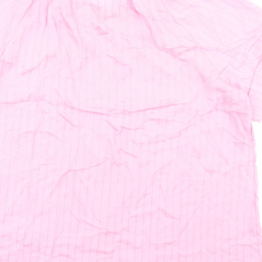 Marks and Spencer Womens Pink Viscose Basic Blouse Size 22 Boat Neck