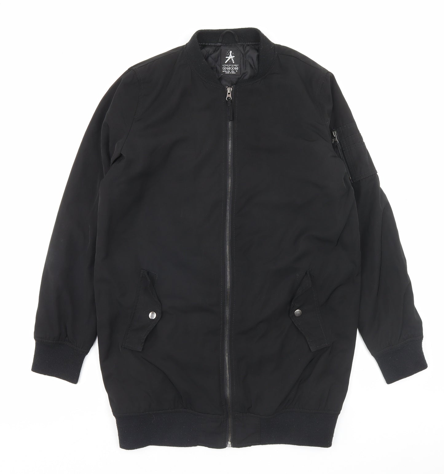 Atmosphere Womens Black Bomber Jacket Jacket Size 12 Zip