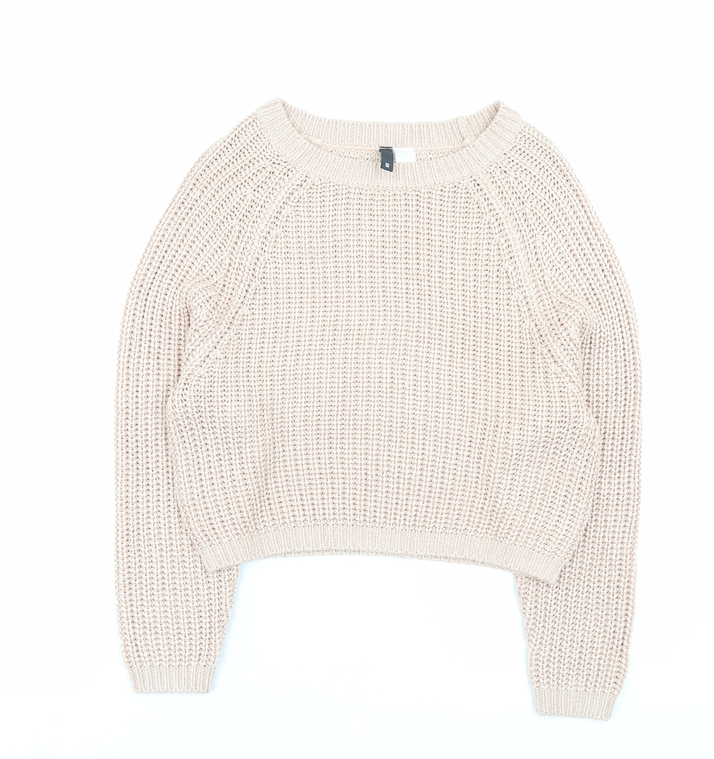 H&M Womens Pink Crew Neck Acrylic Pullover Jumper Size S