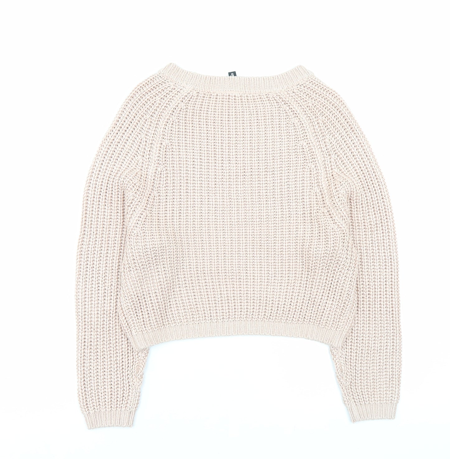 H&M Womens Pink Crew Neck Acrylic Pullover Jumper Size S