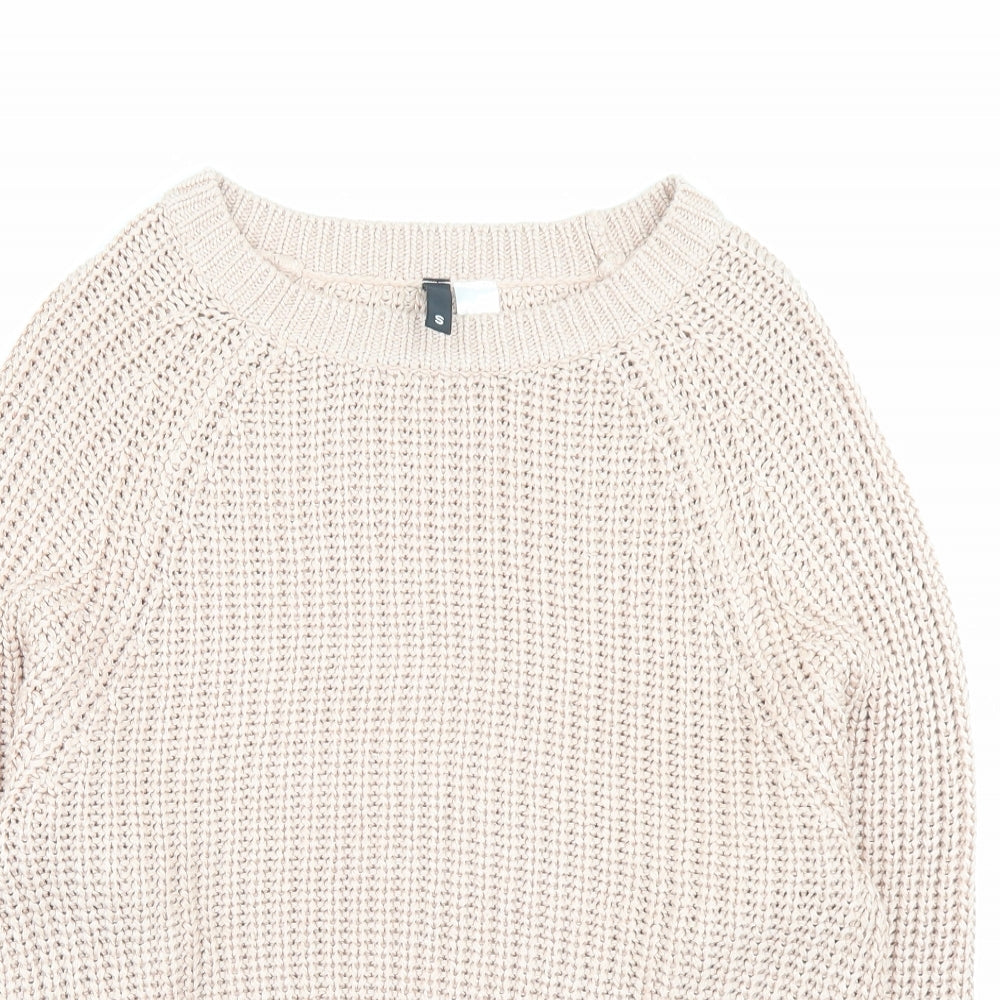H&M Womens Pink Crew Neck Acrylic Pullover Jumper Size S