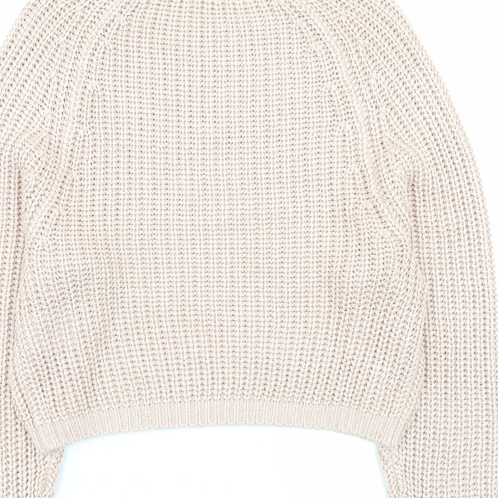 H&M Womens Pink Crew Neck Acrylic Pullover Jumper Size S