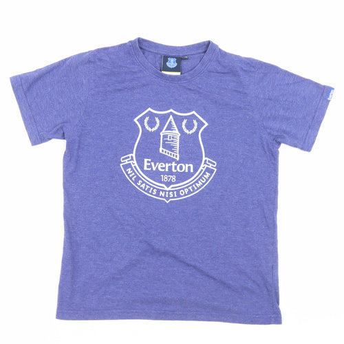 eVERTON Boys Purple Cotton Basic T-Shirt Size 12-13 Years Crew Neck Pullover - Everton FC