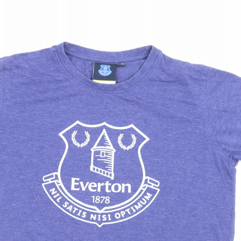 eVERTON Boys Purple Cotton Basic T-Shirt Size 12-13 Years Crew Neck Pullover - Everton FC