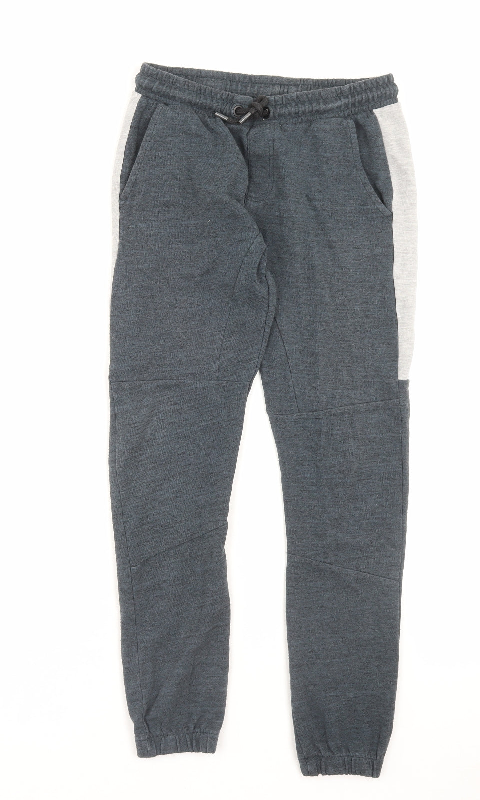 Nutmeg Boys Blue Cotton Jogger Trousers Size 12-13 Years Regular Snap