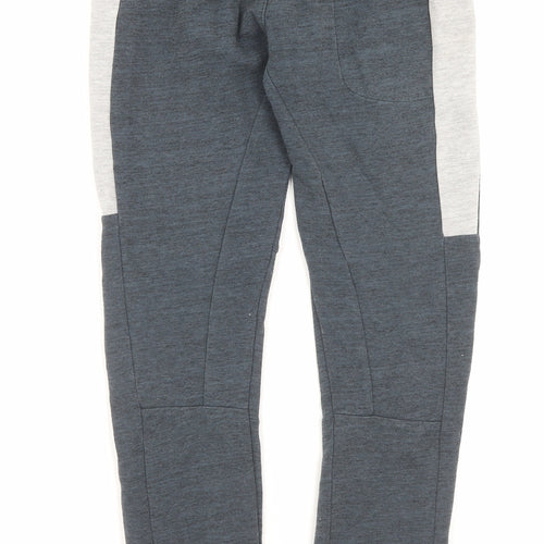 Nutmeg Boys Blue Cotton Jogger Trousers Size 12-13 Years Regular Snap