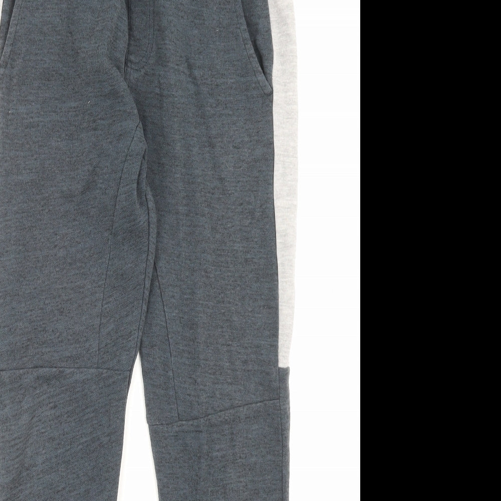 Nutmeg Boys Blue Cotton Jogger Trousers Size 12-13 Years Regular Snap
