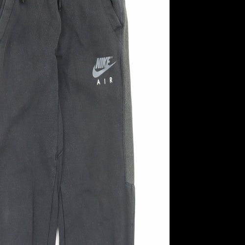 Nike Boys Black Cotton Jogger Trousers Size 12-13 Years Regular Snap