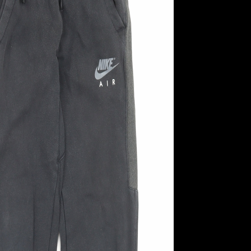 Nike Boys Black Cotton Jogger Trousers Size 12-13 Years Regular Snap