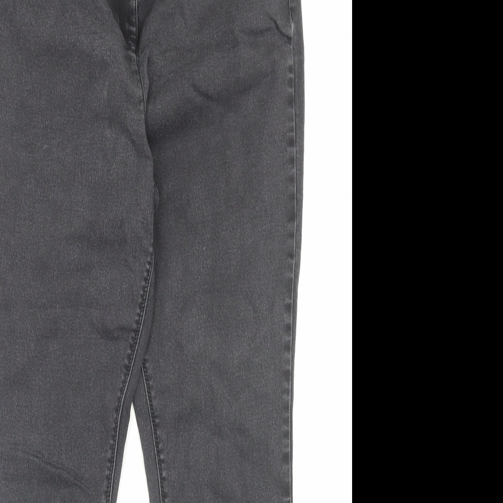 Papaya Womens Black Cotton Skinny Jeans Size 16 L28 in Regular Button